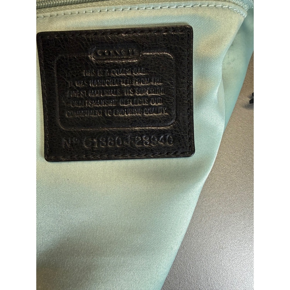Coach Signature Jacquard Tote Bag Black Grey Monogram Leather Trim Zip Top - Picture 13 of 16
